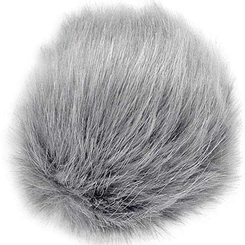 Kunstfell Bommel Pelzbommel 9cm Pompon Fellbommel für Mützen Beanies Schlüsselanhänger, Farbe:mausgrau