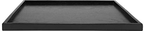 Bandeja de madera negra.Bandeja rectangular antideslizante con asa, bandeja de madera de alta calidad para fruta negra/comida/cena/bebidas.(40 * 30cm)