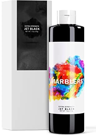 MARBLERS Liquid Colourant 11oz (310g) [Jet Black] | Water-Based | Dye, Tint, Pigment | Odourless | Non-Toxic | for Concrete, Cement, Mortar, Grout, Gypsum, Water-Based Paint, Jesmonite, Plaster
