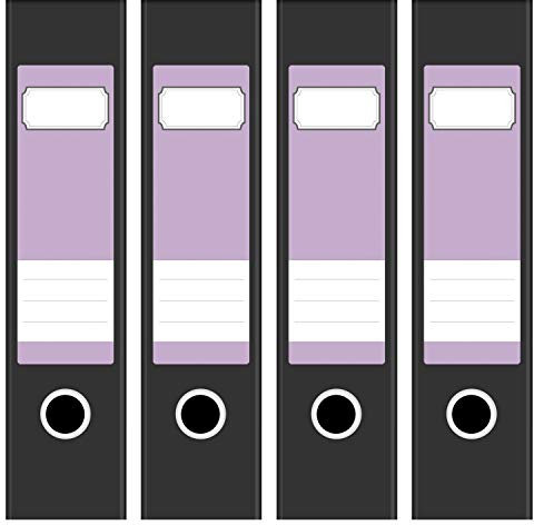 Ordneretiketten | 4 Aufkleber für breite Akten-Ordner | Farbe Lila Rosa | selbstklebende Design Akten-Etiketten | Deko Sticker für Rückenschilder Ordnerrücken | zum Beschreiben