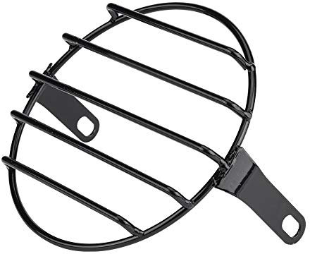 6,5 Pollice Faro Griglia Anteriore per Moto, Copri Griglia Anteriore Universale per Moto, Incrociatori, Elicotteri, Cafe Racer, Copri Fanale per Motocicli in Ferro, Nero (# 1)