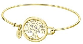 LOTUS STYLE Pulsera Acero Inoxidable Mujer LS2119-2/3 Árbol de la Vida - Sofisticado Brazalete con Pulido y Acabado Refinado - Pulsera Dorada 7,6 cm - Regalo Cumpleaños, Aniversario, Ocasión Especial
