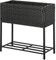 Outsunny Soporte para Jardinera Exterior para Huerto Urbano Mesa de Cultivo Jardinera Rectangular sin Fondo con Estante y Patas para Jardineras Macetas Tiestos 70x30x72 cm Gris y Negro