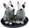 B2SEE LTD Bullterrier Salz und Pfeffer-streuer Set Keramik Hunde Bullterrier Geschenk 3 teiliges Set