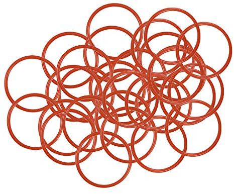 sourcing map 30Stk. Silikon O-Ring, VMQ-Dichtungsring, 25mm AD, 22mm ID, 1,5mm Breite, rot