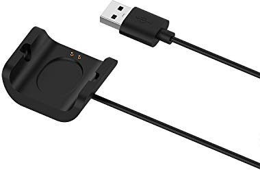 RuenTech Compatibile con Amazfit Bip S cavo di ricarica ricarica ricarica caricatore cavo linea culla caricatore rapido USB nero (Black-1pcs)