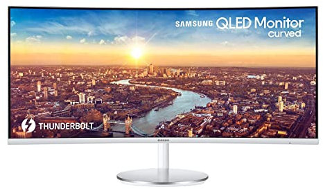 Samsung C34J791WTR - CJ79 Series - QLED monitor - curved - 34 (34 viewable) - 3440 x 1440 Ultra WQHD @ 100 Hz - VA - 300 cd/m² - 3000:1-4 ms - 2xThunderbolt 3, HDMI, DisplayPort - speakers - grey