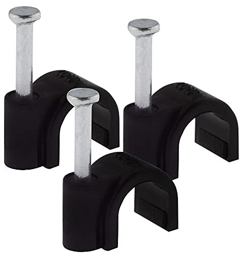 SeKi 7 mm Nagelschelle 100 Stück Schwarz Kabelschelle Kabelbefestigung universal Schelle inkl. Nagel
