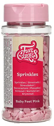 FunCakes Baby-Füßchen Mädchen: Kuchenstreusel, guter Geschmack, perfekt zum Dekorieren von Kuchen, Cupcake-Streusel. 55 g.