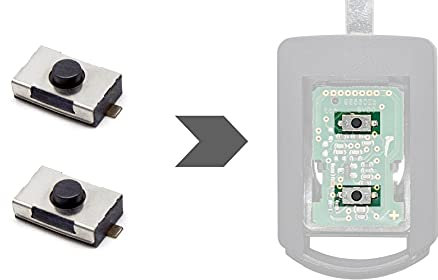 AMAKEY | Mikroschalter Mikrotaster SMD-Taster für Opel Autoschlüssel Fernbedienung | 2 Stück