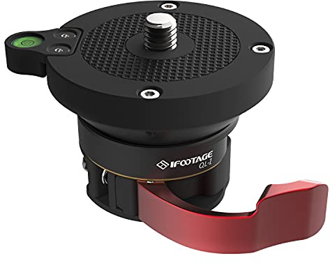IFOOTAGE Stativ-Nivellierfuß, Aluminiumlegierung, Nivellierplatte, kompatibel mit Canon-, Nikon- und DSLR-Kameras mit 3/8-Zoll-Gewinde, Stativen und Einbeinstativen mit 3/8-Zoll-Gewinde, +/-15°