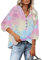 PLOKNRD Kapuzenpullover Damen Langarm Knöpfen Pullover mit Kordelzug Freizeit V-Ausschnitt Hooded Henley Sweatshirt Klassisch(Süssigkeit, XL)