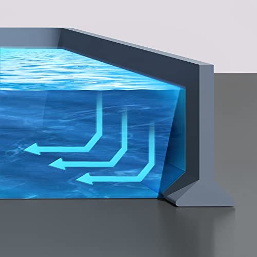 Adoture Sistema de retención de agua para umbral de ducha abatible La barrera de ducha mantiene el agua dentro del umbral (Mesa de lavado-Gris, 1 M)