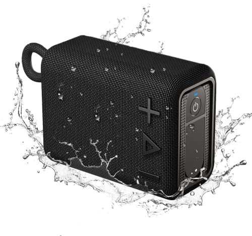 ROYQUEEN Mini Waterproof Bluetooth Speaker, Small Portable Bluetooth Speakers Wireless with TWS, Rich Bass HD Stereo Sound for Home, Beach, Shower, Outdoor Travel 20H Playtime (Black)