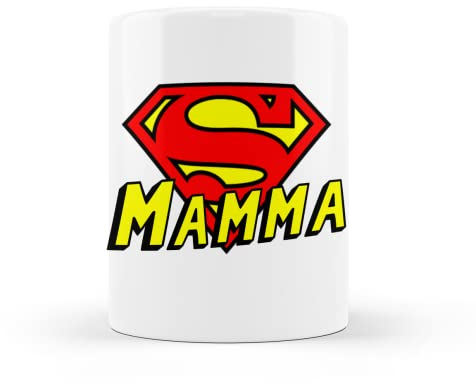Open Island TAZZA NATALIZIA colazione per natale. Idea regalo per la festa della Mamma. in Ceramica Ultra White, Mug 350ml
