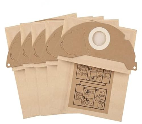 Remplacement 5 Pièces Sac d'aspirateur pour Karcher (6.904-322.0) WD2 / MV2 Aspirateur - Collecte de la Saleté Fort Papier Sac à Poussière