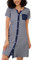 Marvmys Chemises Nuit Femme Coton Manches Courtes Rayure Robe De Nuit Bouton Ouvert Devant Vêtements de Nuit Chemise De Nuit Cardigan Femme Vêtement d'Intérieur Femme Bleu Marine XXL