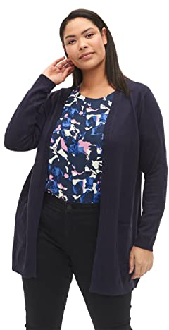 Zizzi Frauen Große Größen Strickjacke Viskosemischung S. Gr XL Night Sky - Plus Size Damenkleidung