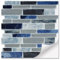 Froadp 30x30cm PVC Fliesenaufkleber Selbstklebende Klebefliesen Set Klebefolie Fliesen Spritzschutz Fliesenoptik Wandschutzfolie Kacheldekor Fliesenfolie für Küche Bad (Blau-Grau, 10 Stück)