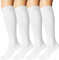 DDOBB 4 Paar Kompressionsstrümpfe Damen und Herren Stützstrümpfe Kompressionssocken Stützsocken Reisestrümpfe für Flug Sport Running Radsport(Weiß*4, L-XL)