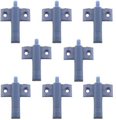 Luorng Softschließer für Küchenschrank, 8 Stück, grau, weich, leise, Kunststoff, Küchenschrank, Türstopper, Schubladenschließer, Dämpferpuffer, Soft-Close-Adpater