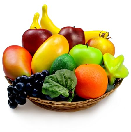 Tenorbass 12 Pezzi Frutta Artificiale, Decorazione di Frutta Finta, Esposizione di Cibo Realistico di Frutta Finta, Imitazione di Frutta per la Decorazione del Tavolo Cucina