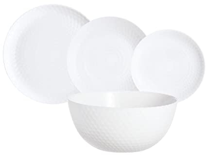 Luminarc Pampille Vajilla Opal 19 Piezas-6 Personas Opal Apto Microondas Apto Frigorífico Apilable