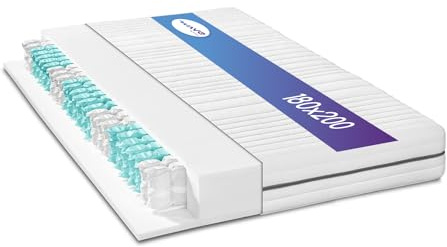 M LINE | Wave Smart Matratze H4 | 7 Zonen Orthopädische Kaltschaummatratze 180x200 - Schaumstoffmatratze und Taschenfedern - 10 Jahre Garantie