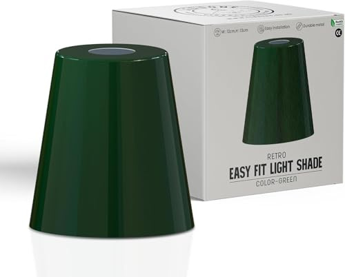 LEDSone Modern Small Light Shades, Replacement Easy Fit Vintage Non Electric Metal 12cm Lamp Shades for Industrial Retro Ceiling Pendant Lighting, Table Lamp, Wall Sconce (Green) (LSCP150)