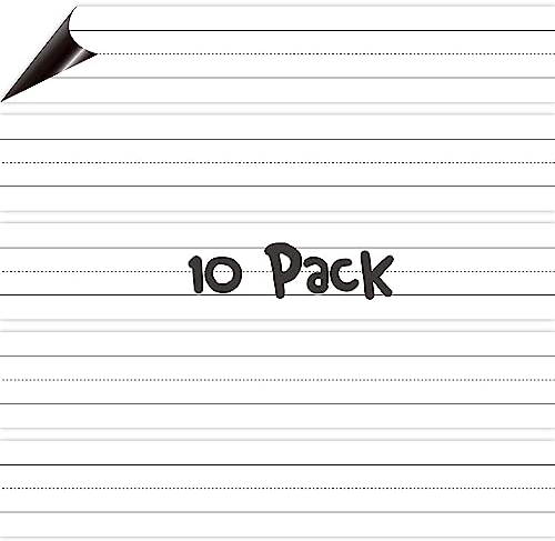 10 Pack Magnetic Sentence Strips, Dry Erase Writing Strip Erasable & Writable Lined Sentence Learning Strip for Classroom Learning Tool School, Office Supplies Whiteboard (17” x 3”)