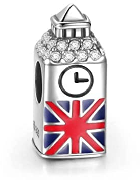 Streetculture England Big Ben London UK Doppeldecker Urlaub - Bettelarmband Anhänger Schmuck Dekoration Zubehör 925 Silber Geschenk Sterlingsilber