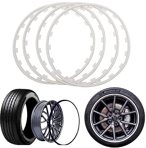 AAADRESSES Rad Kantenschutzring, 4er Set Felgenschutz FüR Autos, 16–20 Zoll Alu Felgenschutz, Universalreifen Reifenschutz, Anti-Kratzer,Weiß,19in