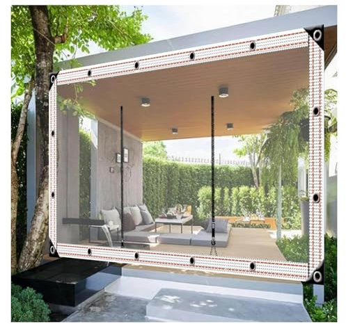Zipper tarpaulin,0.5mm Heavy Duty Pvc Clear Waterproof Tarpaulin Side Panels,Outdoor Clear Tarp Curtains With Zipper,for Pergola Patio Porch Gazebo Garden,690 g/m² ( Size : H2.3xW3m/H7.5xW9.8ft )