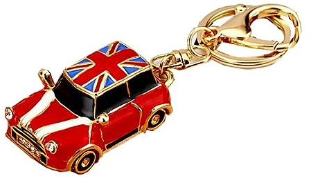 NISCAYA Mini Style Car Keychain UK Flag Metal Keychain UK Souvenir Key Rings Cute Car Keyring Bag Charms Bag Accessories for Women Men