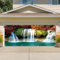 CSFOTO 1,8 x 4 m See-Thema, Garagentor, dekoratives Banner, Frühling, Naturlandschaft, Garten, Pflanzen, Blumen, Wasserfall, Garage, dekorative Tapete, Frühling, Outdoor-Wanddekoration, Wandbilder,