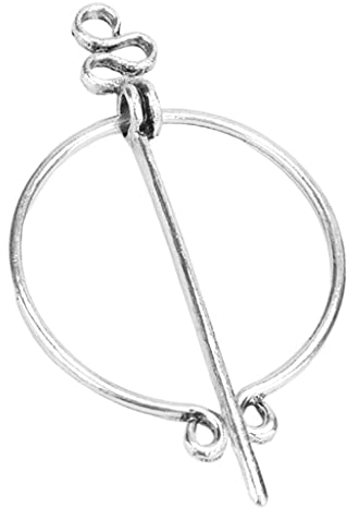 Broche pénannulaire rétro Viking for femme avec fermoir châle, boucle de cape, argent