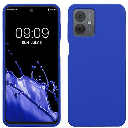 kwmobile Cover per Motorola Moto G14 Custodia - Back Case per Smartphone in Silicone TPU - Protezione Gommata - blu baltico