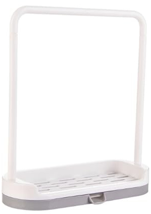 Joberio Sponge Holder For Kitchen Sink | Kitchen Towel Storage Rack Dish Cloth Hanger,Dish Cloth Hanger Towel Rack Sponge Drain Shelf with Drain Tray