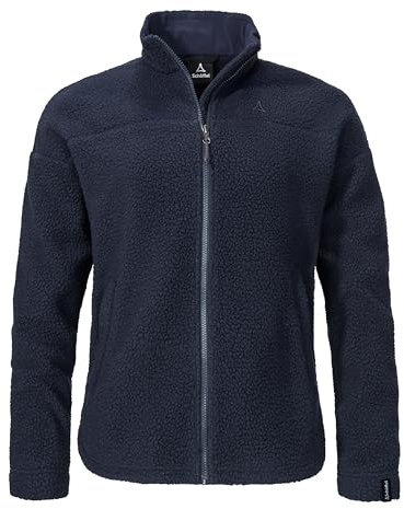 Schöffel Damen CIRC Fleece Jk Style Purga WMS, kreislauffähige Fleecejacke aus kuscheligem Sherpa Fleece, wärmende, schnell trocknende Outdoor Jacke mit fast 100% Recyclingfähigkeit, navy blazer, 50