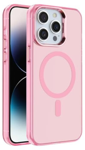 KK KENIK Translucent Silicone For iphone 15 Plus Case, Aluminium Alloy Backplate, Transparent Back, Electroplated Buttons, Shockproof Case For iphone 15 Plus (Rose Gold, iphone 15 Plus)