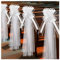 Hrlace 4 Stück Hochzeits-Gangstuhl-Dekorationen Stuhl-Schleifen für Hochzeit Autoschleifen Hochzeit Weiße Stuhlschleife mit Gaze Hochzeit-Stuhlhussen Kirchen-Schleifen für Hochzeitsdekoration