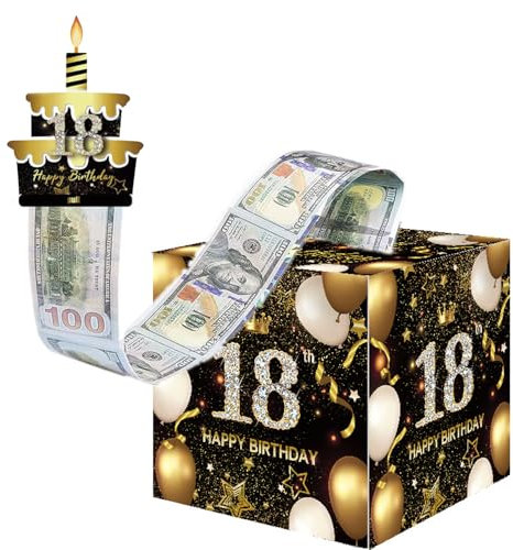 GROVBLE Money Gifts 18th Birthday, Money Gifts Birthday, DIY Money Gift Packaging, DIY Surprise Box, 18th Birthday Money Box for Cash Gift Pull, Gift Box for Girls Boys