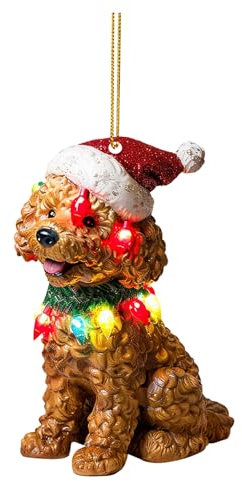 Weihnachtsbaum Teddy Anhänger Acryl Weihnachtsteddy Hängende Deko 2D Flache Weihnachten Teddy-Hund Ornament weihnachtsdeko Niedliche Weihnachtsanhänger Deko Christbaumschmuck Weihnachtsschmuck (B)