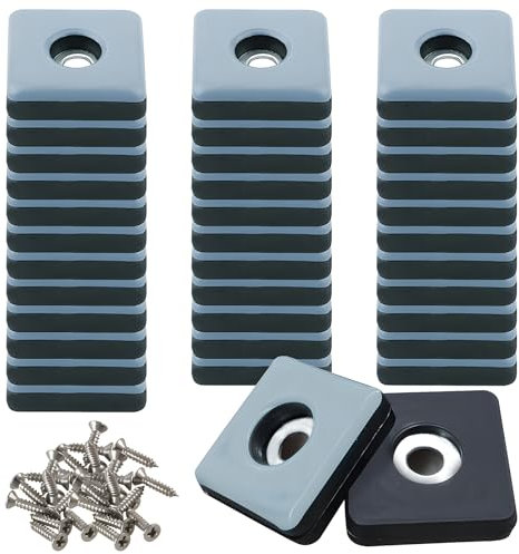 TXErfolg Teflongleiter zum Schrauben 36 Stück 25 mm Teflongleiter Quadratisch Möbelgleiter mit 36 Stück Edelstahlschrauben Bodengleiter Möbelgleiter-Set Effektiver Schutz Ihrer Möbel Stühle Böden