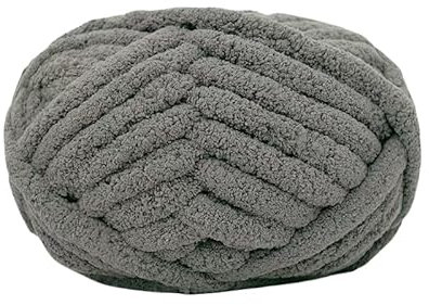 Générique Grobes Strickgarn, Chunky, für Decken, Handstricken, Super Soft, Big Jumbo-Garn, dicke Wolle, (N°08, Dunkelgrau)