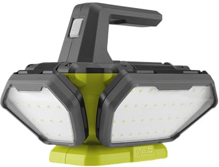 RYOBI - Spot LED 360° 18V - 3 intensités 3 500 Lumens - 4 panneaux lumineux - Poignée avec crochet rabattable - R18L360