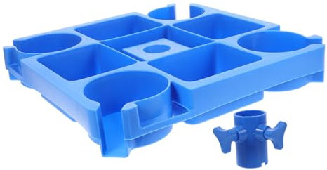 CAXUSD Getränkehalter für den Außenbereich für Strandkorb Schirmständer leichtes Tischtablett Snackfach Sonnenbrillenlöcher