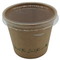 Générique 100 Pots à Sauce 120 ml en Carton Kraft Brun avec Couvercle en Plastique PET – Verrines 4 oz, Récipients Hermétiques pour Sauces, Idéals pour Aliments Chauds et Froids à Emporter