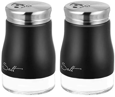 PRETYZOOM 2st Glasschale Flasche Sichter Schleifmaschinen Sieb Salzstreuer Würze Wiederaufladbar Wieder Auffüllbar Schleifer Einmachgläser Pakete Toaster Shaker Mühlen Black Rostfreier Stahl