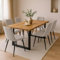 SAM 7 TLG. Essgruppe Josy | 180 x 90 cm | Holz Wildeiche-Optik | Stuhl Set Susi Creme | U-Gestell Schwarz | Esstisch mit 6 Stühlen | Esszimmertisch/Küchentisch/Holztisch | Esszimmer